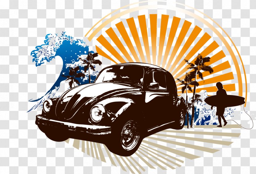 2012 Volkswagen Beetle Car New MINI Cooper - Hand-painted Classic Cars Vector Transparent PNG