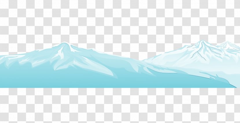 Aqua Sky Water Mountain Glacial Landform - Paint - Hill Glacier Transparent PNG