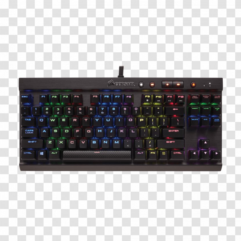 Computer Keyboard Corsair Gaming K70 Cherry MX RGB Rapidfire Speed Ch-9110014-es K65 Clavier Mécanique Compact - Electronics Transparent PNG