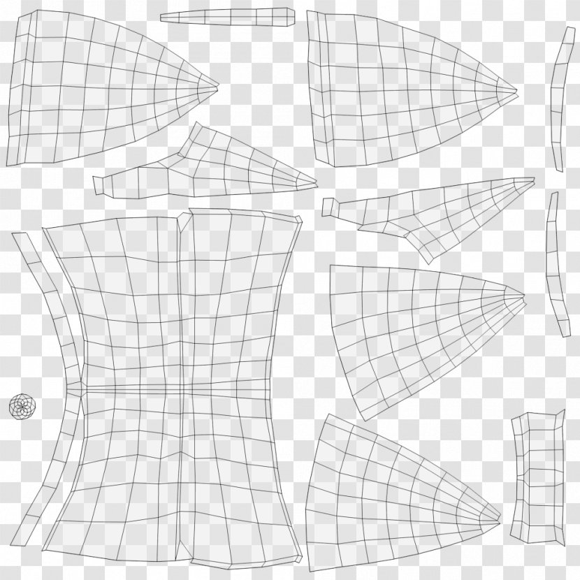 Symmetry Line Art Sketch - Head - Uv Mapping Transparent PNG