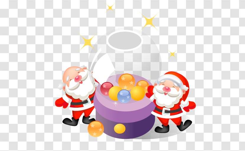 Food Christmas Ornament Illustration - Santa Balls Transparent PNG