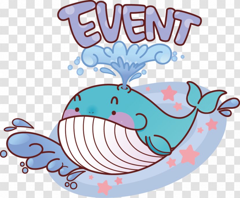 Cartoon Whale Illustration - Point - Cute Event Transparent PNG