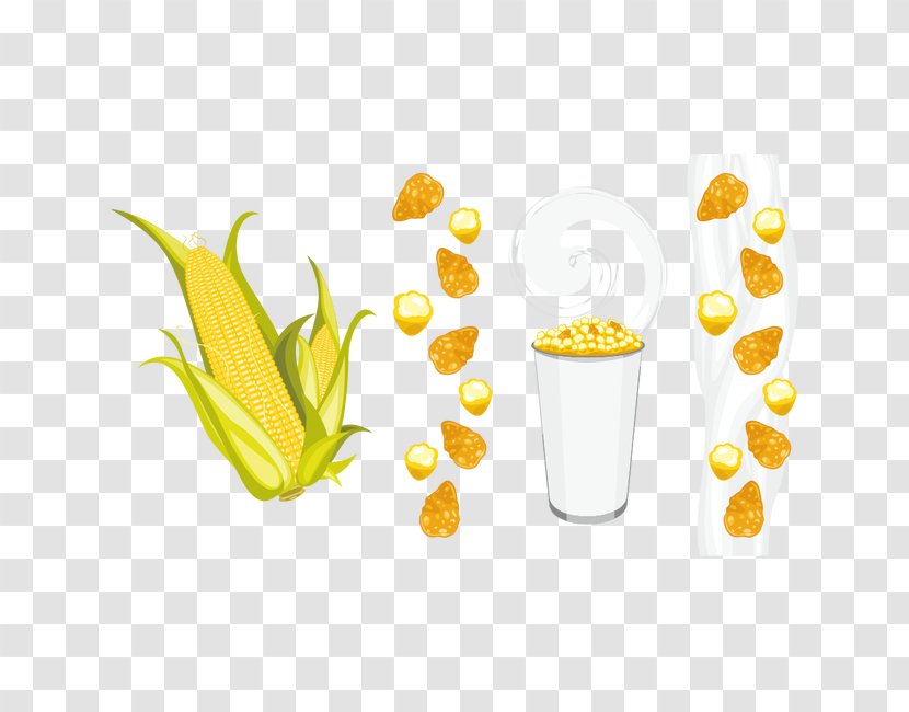 Corn Flakes Popcorn Breakfast Cereal Illustration - Orange Juice Transparent PNG