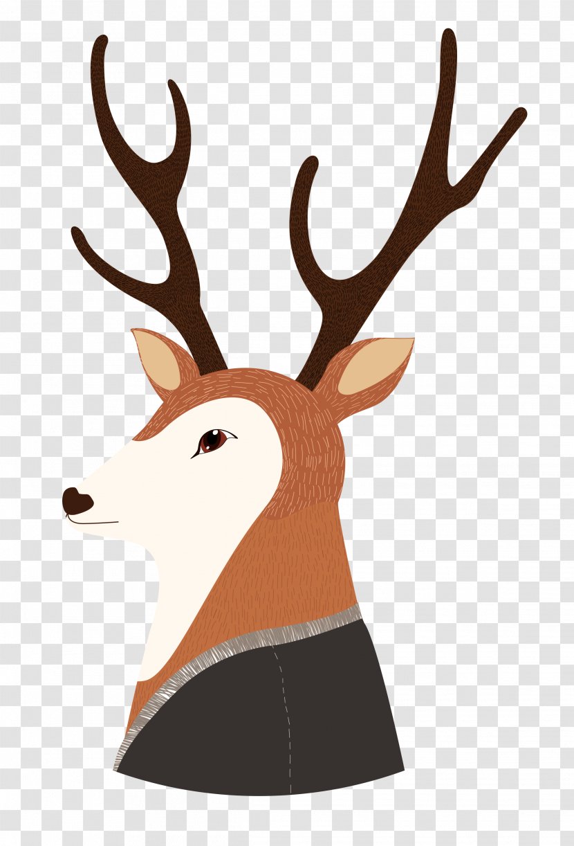 Reindeer Clip Art Antler - Deer Laying Down Transparent PNG