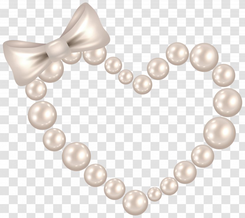 Pearl Heart Clip Art - Jewellery - With Bow Transparent Image Transparent PNG