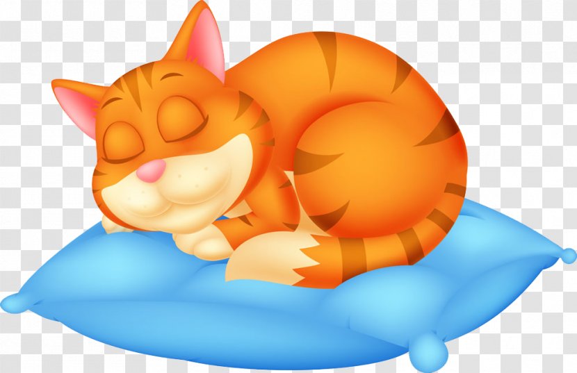 Cat Kitten Illustration - Caricature - Sleeping Transparent PNG