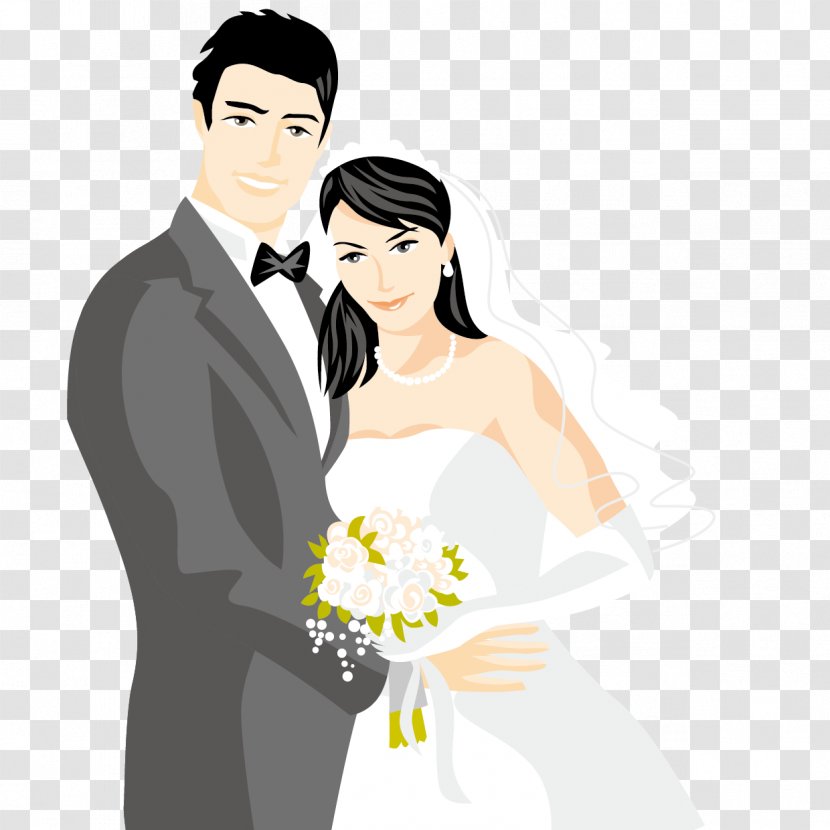 Bridegroom Wedding Marriage - Gown - The Couple Vector Transparent PNG