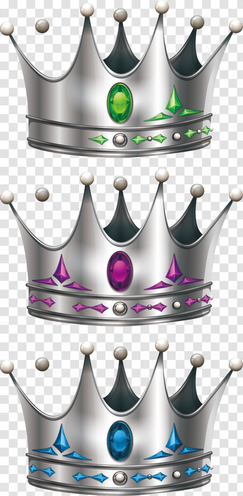 Gemstone Crown Royalty-free Gold - Royal - Silver Vector Transparent PNG