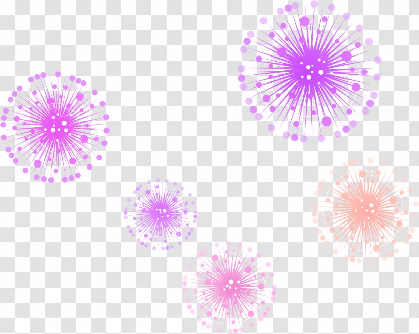 Fireworks Blue Chinese New Year - Color - Purple Fresh Effect Elements Transparent PNG