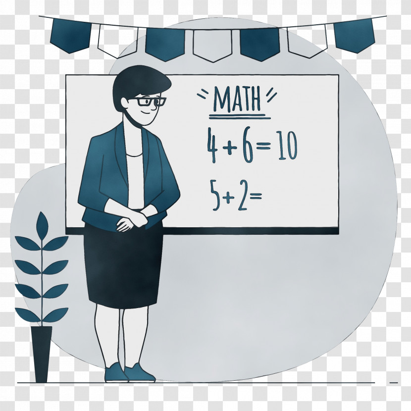 Cartoon Teaching Poster Mathematics Transparent PNG