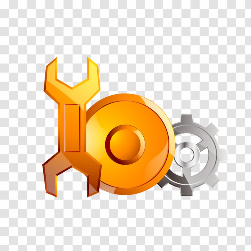 Wrench Clip Art - Technology - Golden Gear Transparent PNG