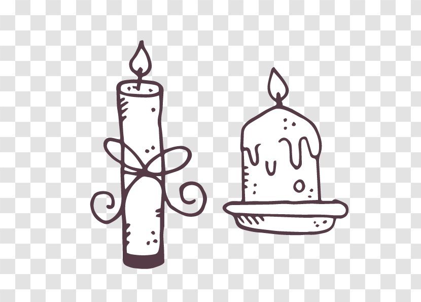 Drawing Black And White Candle - Text - Vector Hand-drawn Cartoon Transparent PNG