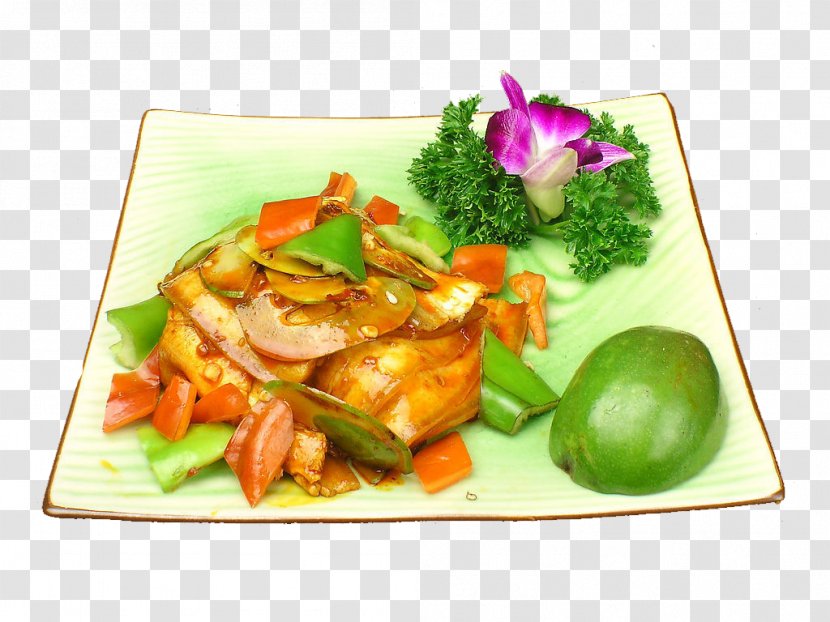 Twice Cooked Pork Thai Cuisine Cocido Chinese - Papaya Transparent PNG