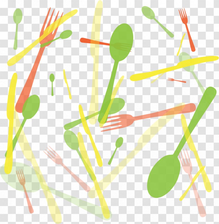 Spork Spoon Fork - Area - Vector Hand Colored Transparent PNG