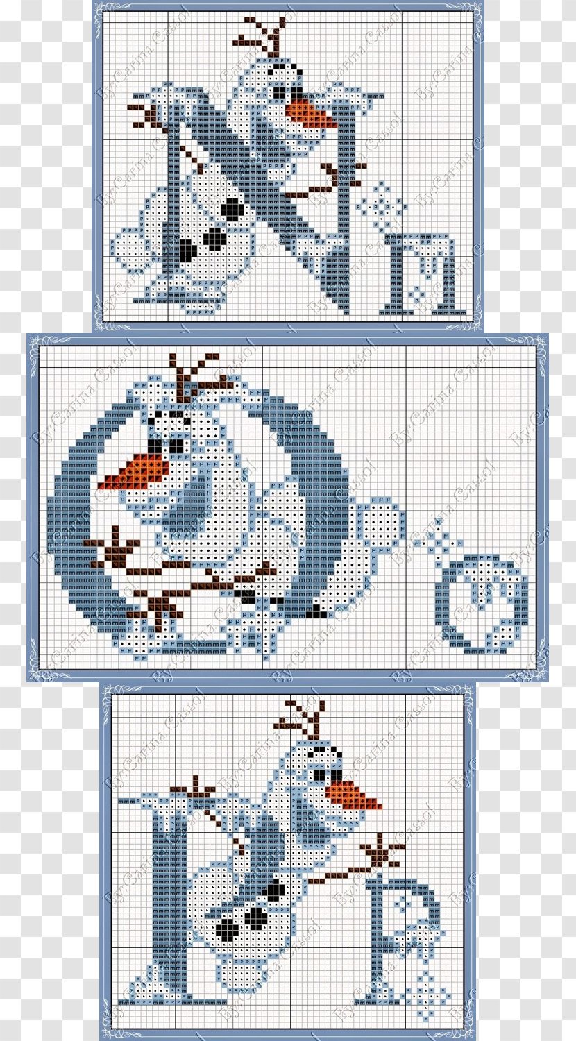 Cross-stitch Olaf Elsa Pattern - Cross Stitch Transparent PNG