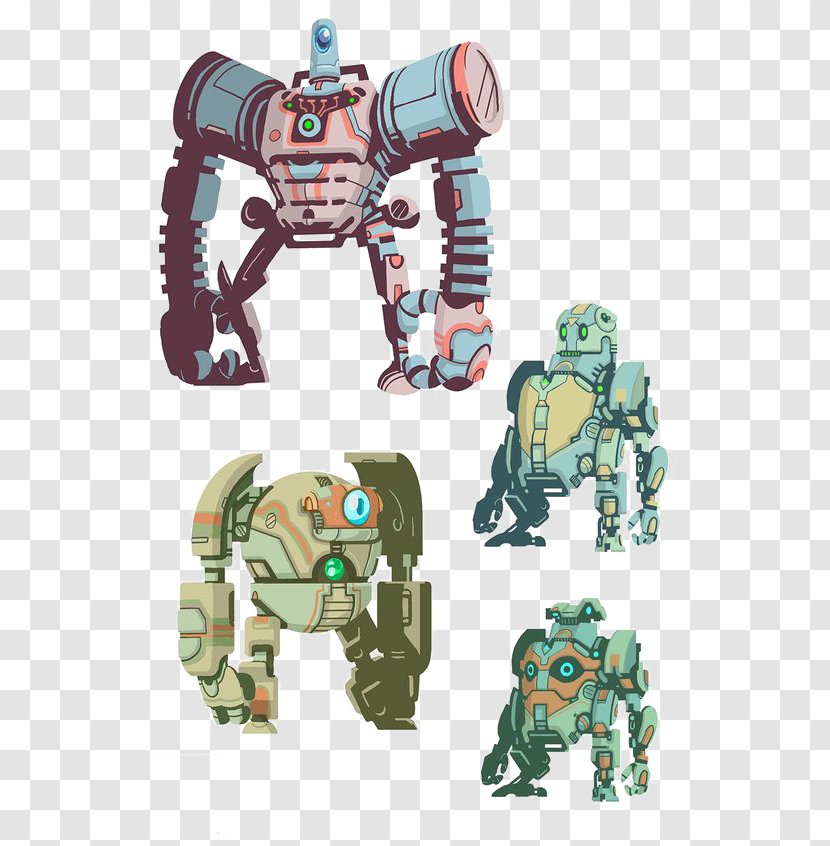 War Robots Battle Droid Model Sheet Illustration - Toy - Retro Robot Transparent PNG
