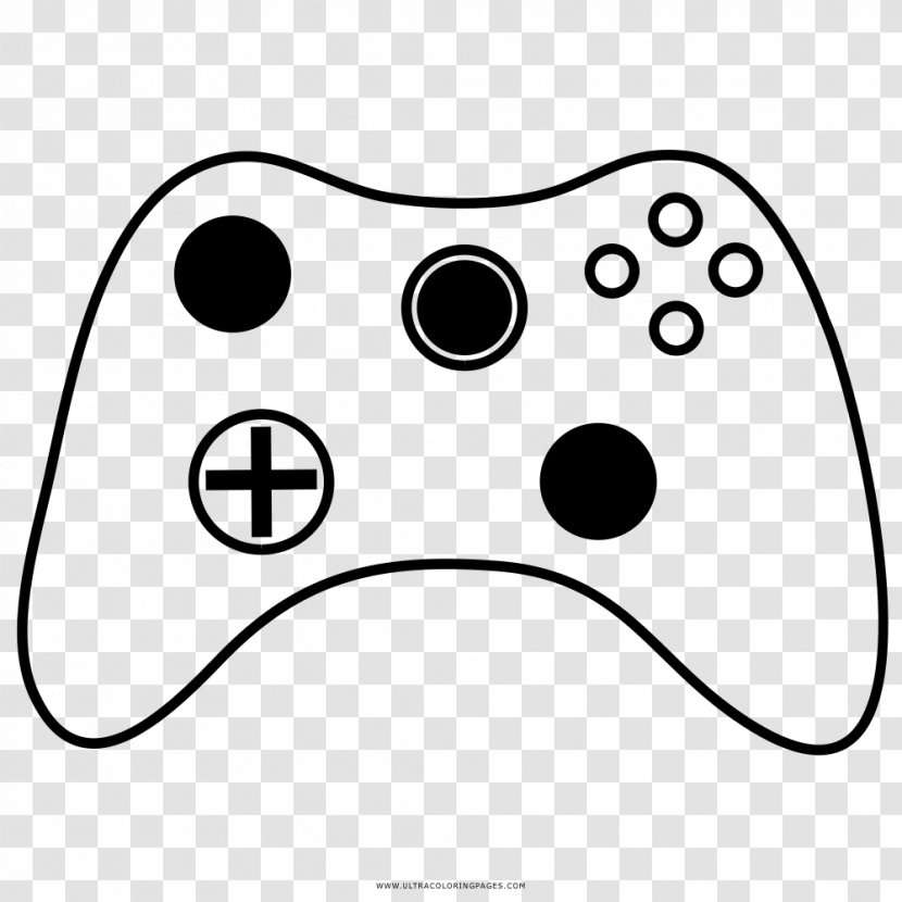 Black & White Game Controllers Video Coloring Book Drawing - Home Console Accessory Transparent PNG