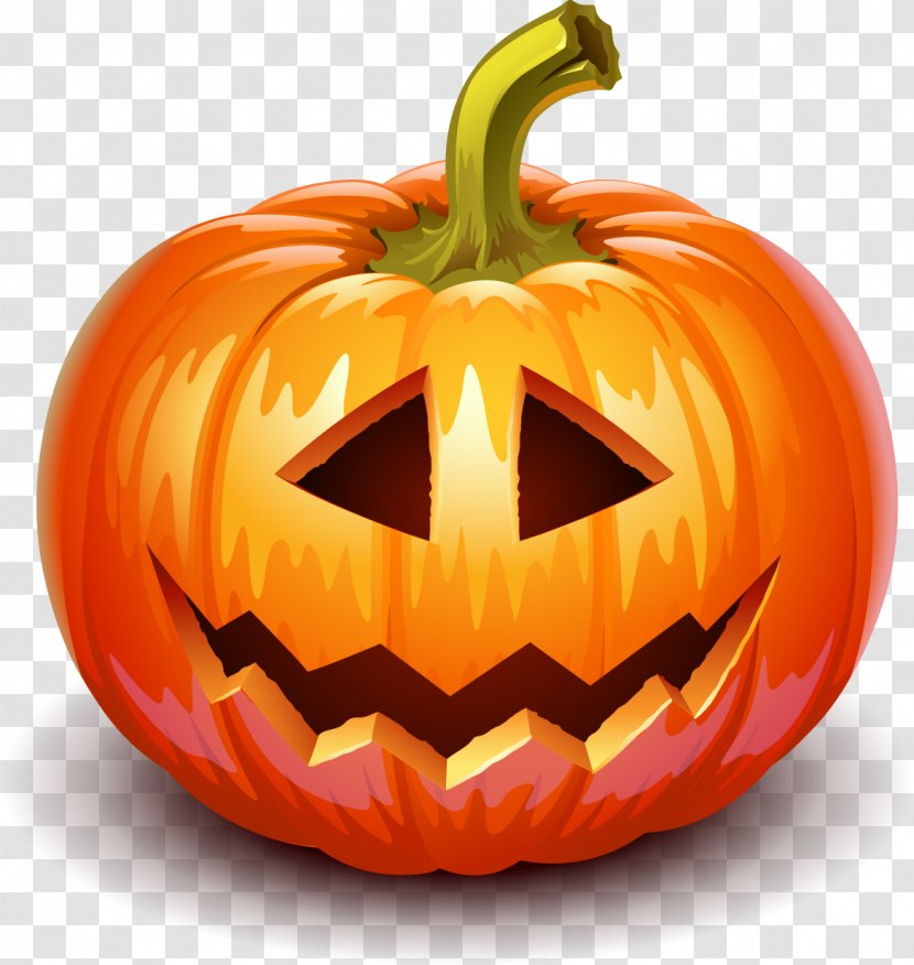 Pumpkin Halloween Jack-o-lantern - Gourd - Head Vector Transparent PNG