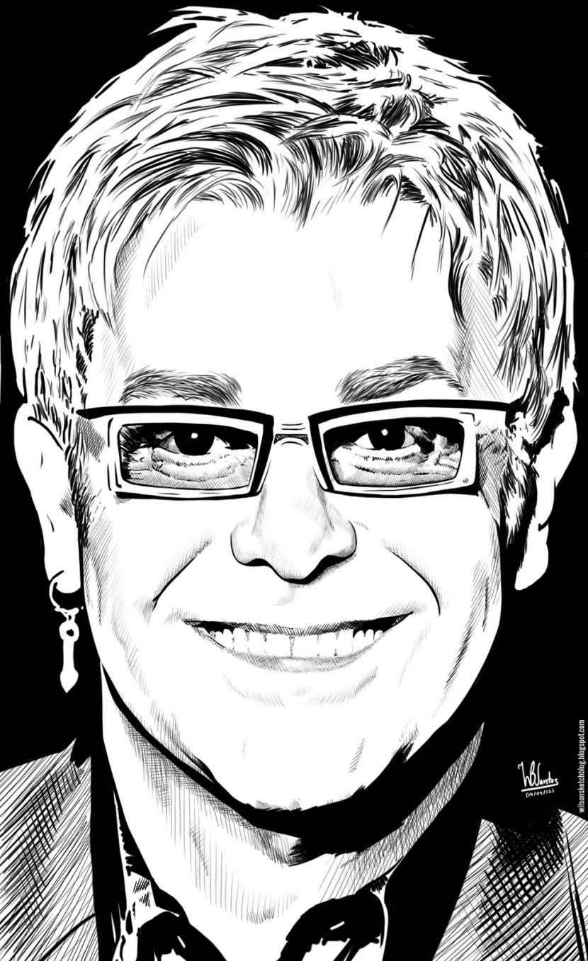 Elton John Drawing Photography Art Sketch - Smile - Bob Marley Transparent PNG