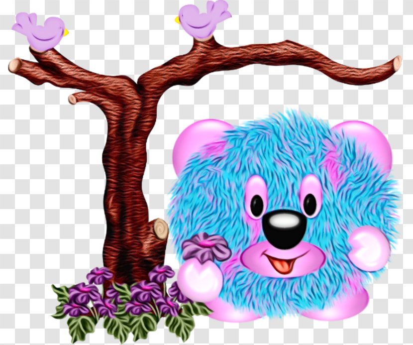 Purple Clip Art Branch Plant Animal Figure - Wet Ink Transparent PNG