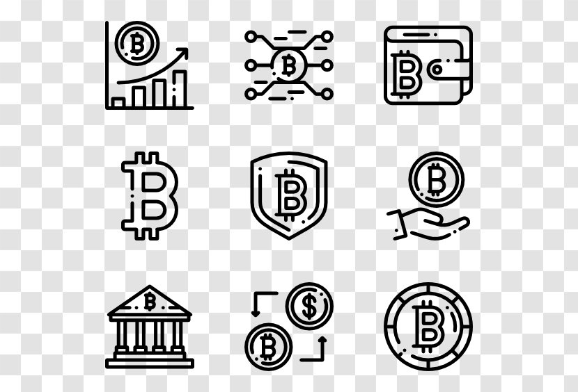Clip Art Share Icon - Black And White - Bitcoin Psd Transparent PNG