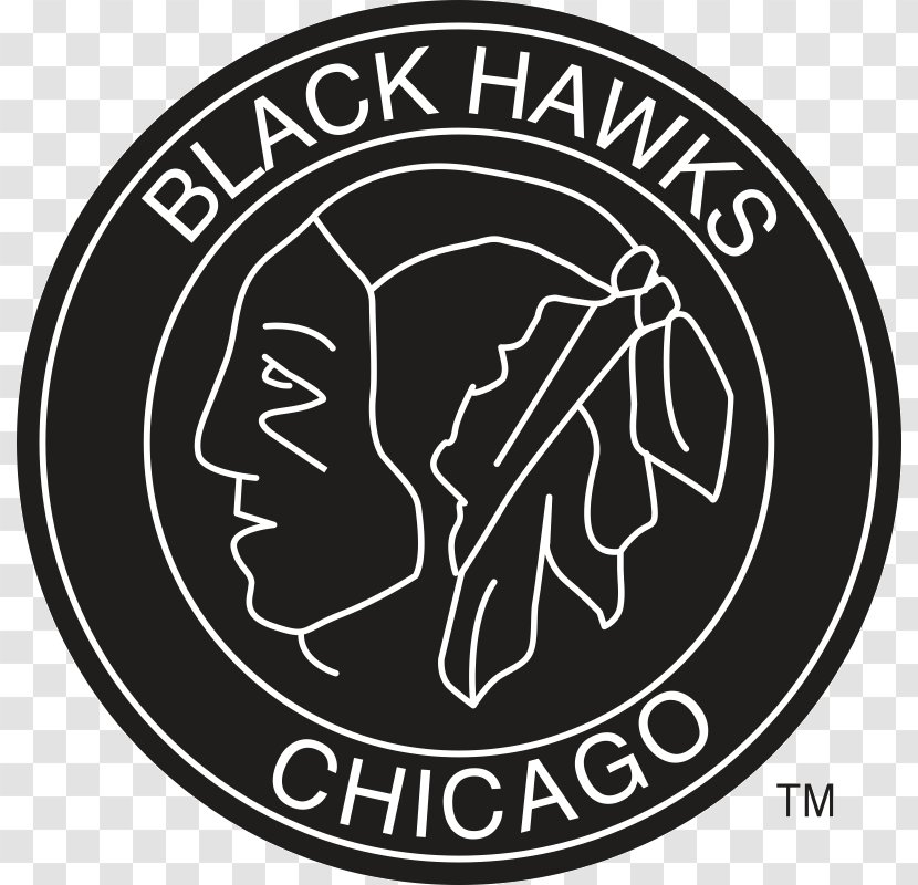 Pánské Tričko Mitchell & Ness Black And White Logo Nhl Chicago Blackhawks Emblem Brand - Bears Transparent PNG