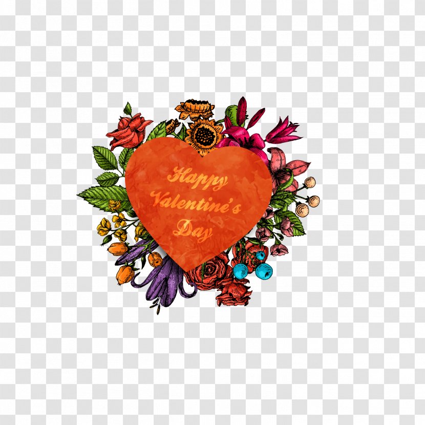 Valentine's Day Heart Poster Illustration - Flowers And Diverse Design Transparent PNG