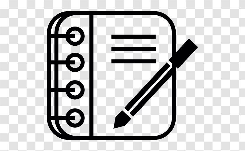 Notebook - Symbol - Black And White Transparent PNG