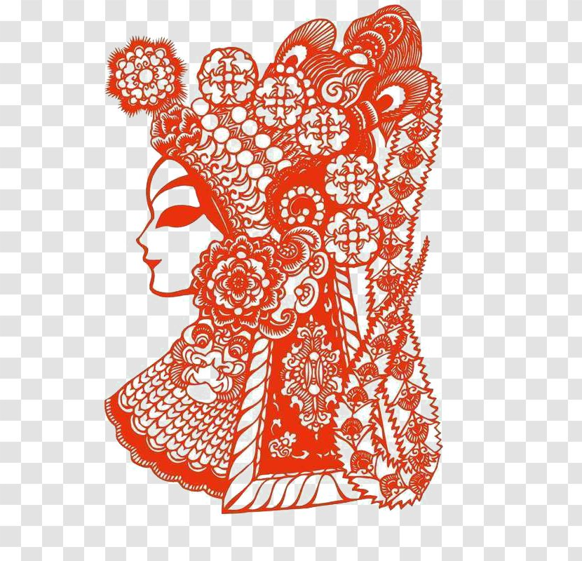 Budaya Tionghoa Peking Opera Chinese Paper Cutting - Watercolor - Traditional Art Of Style Paper-cut Material Transparent PNG