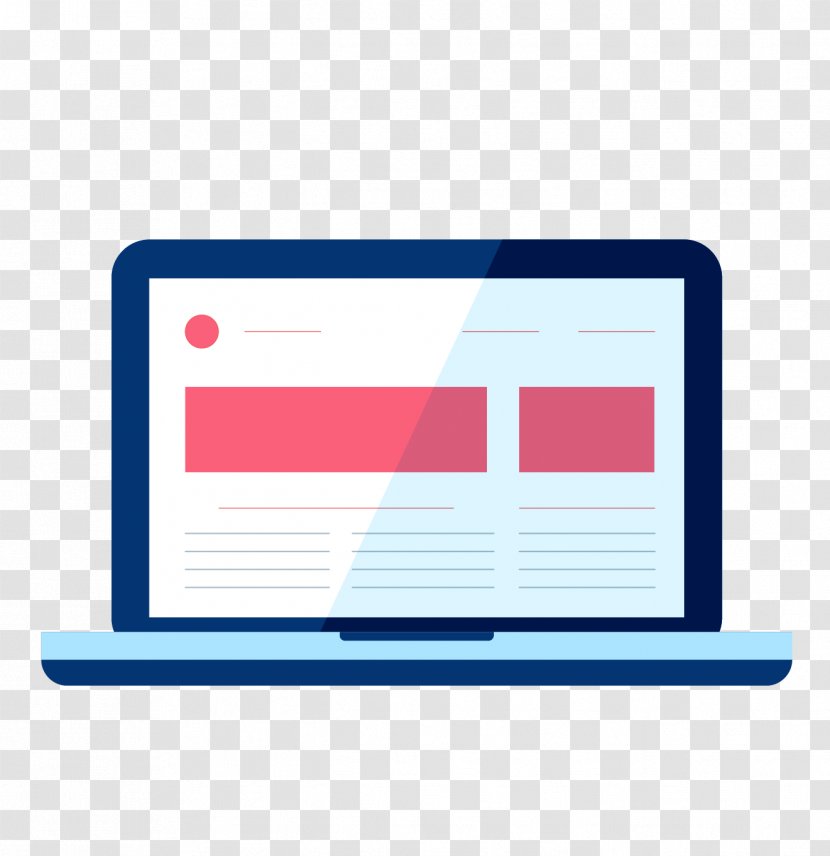 Laptop Computer Flat Design - User Interface - Vector Transparent PNG