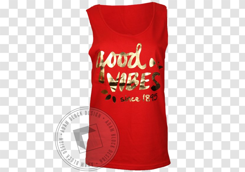 T-shirt Sleeveless Shirt Outerwear Font - Tshirt - Good Vibe Transparent PNG