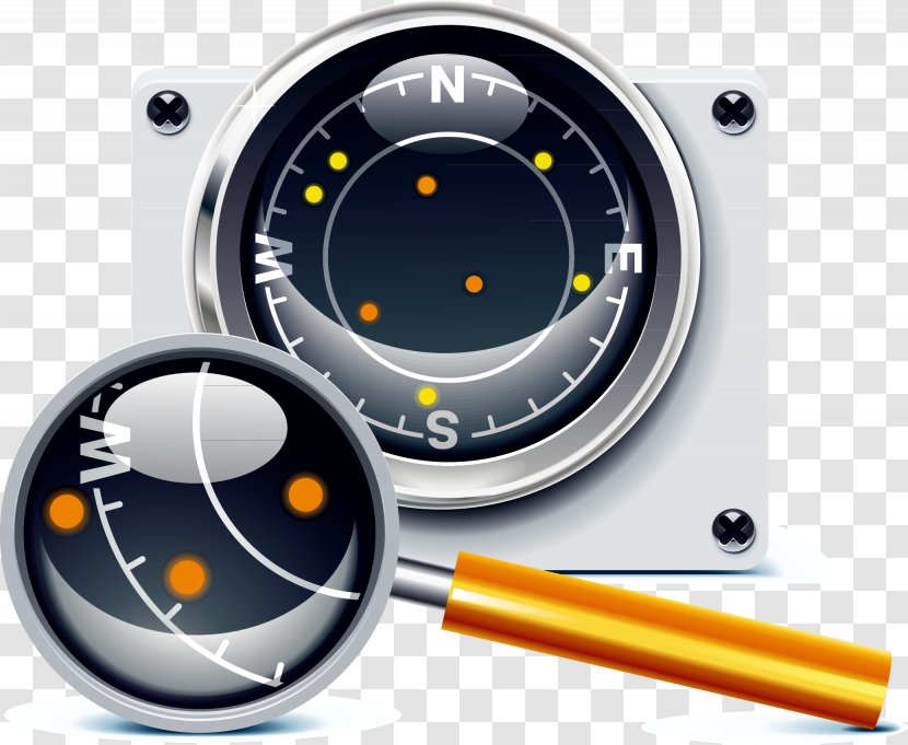 GPS Navigation Device Icon - Measuring Instrument - Navigator Magnifying Glass Technology Elements Transparent PNG