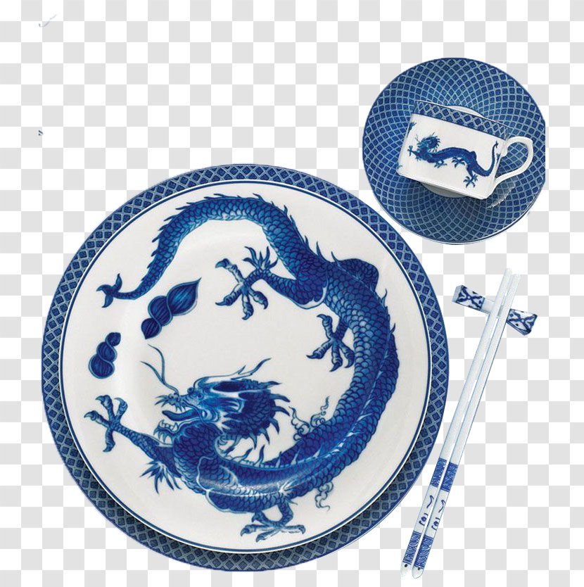 Bone China Tableware Plate Dragon - Porcelain Transparent PNG