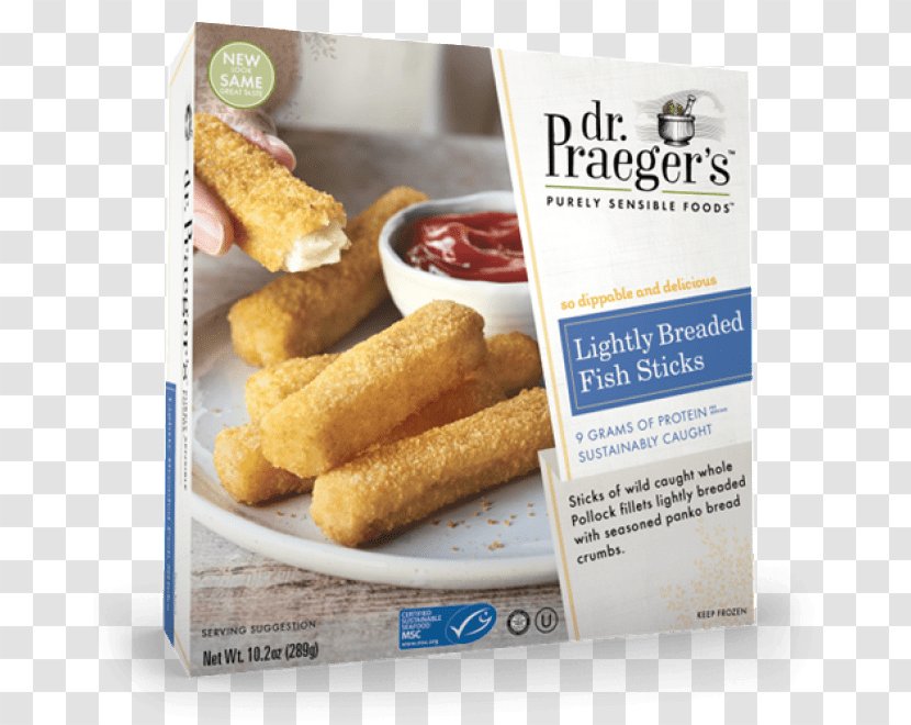 Fish Finger Breaded Cutlet Dr. Praeger's Frozen Food - Fillet Transparent PNG