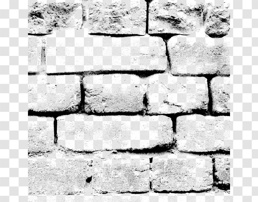 Brick Stone Wall Brush - Texture - Vintage Black Background Transparent PNG