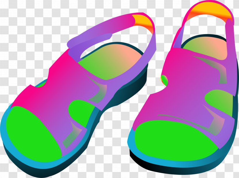 Flip-flops Sandal Clip Art - Yellow - Sandals Vector Material Transparent PNG