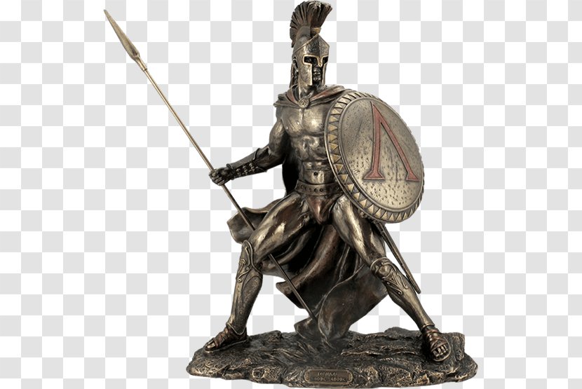 Leonidas I Sparta Sculpture Statue - Bronze Transparent PNG
