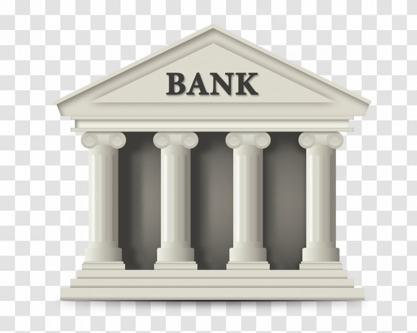 Online Banking Finance Icon - White Bank Building Transparent PNG