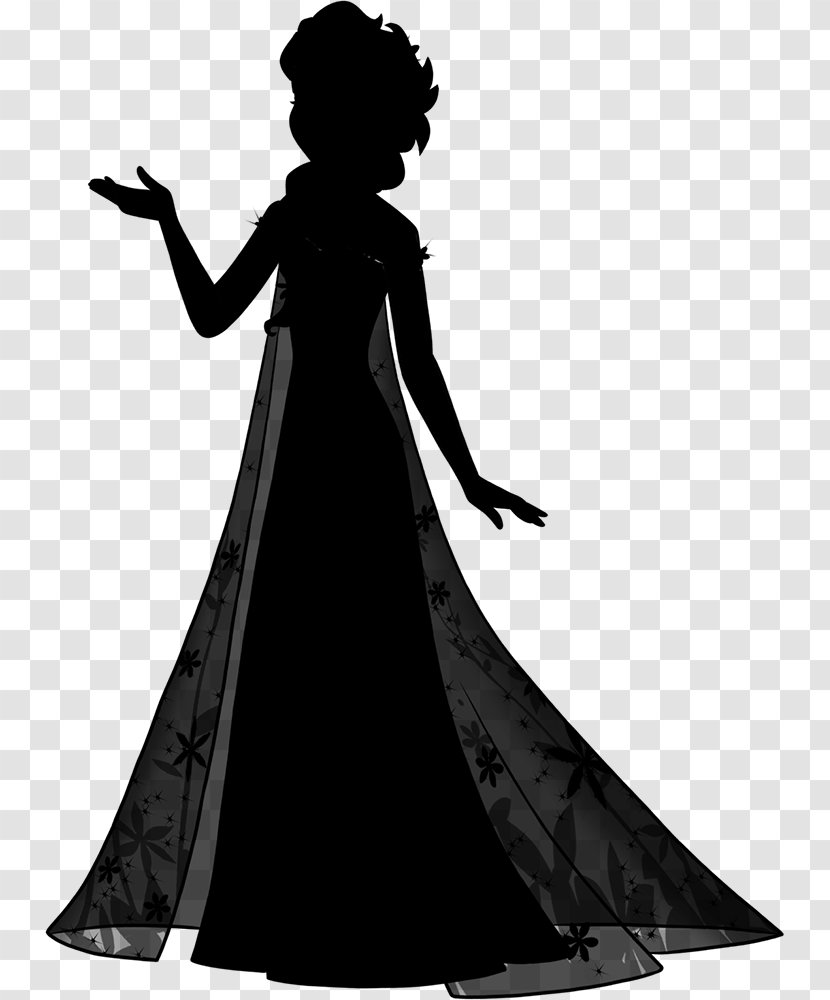 Gown Character Silhouette Fiction Black M - Formal Wear - Dress Transparent PNG
