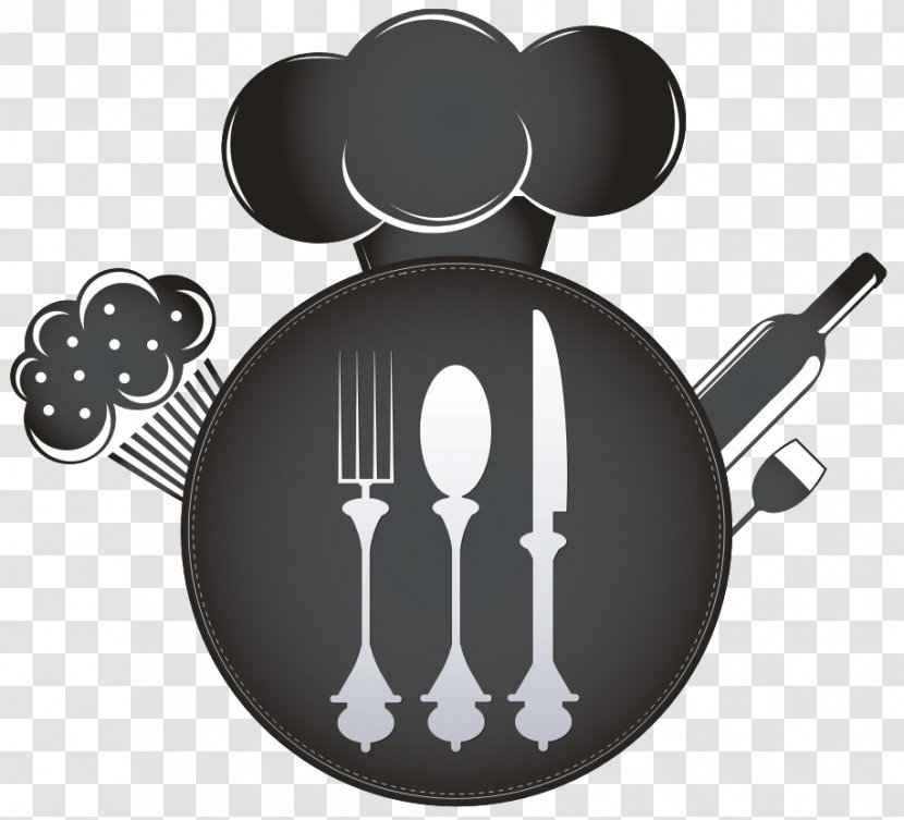 Wine Osteria La Taverna Restaurant Clip Art - Brand - Black Cutlery Chef Hat Transparent PNG