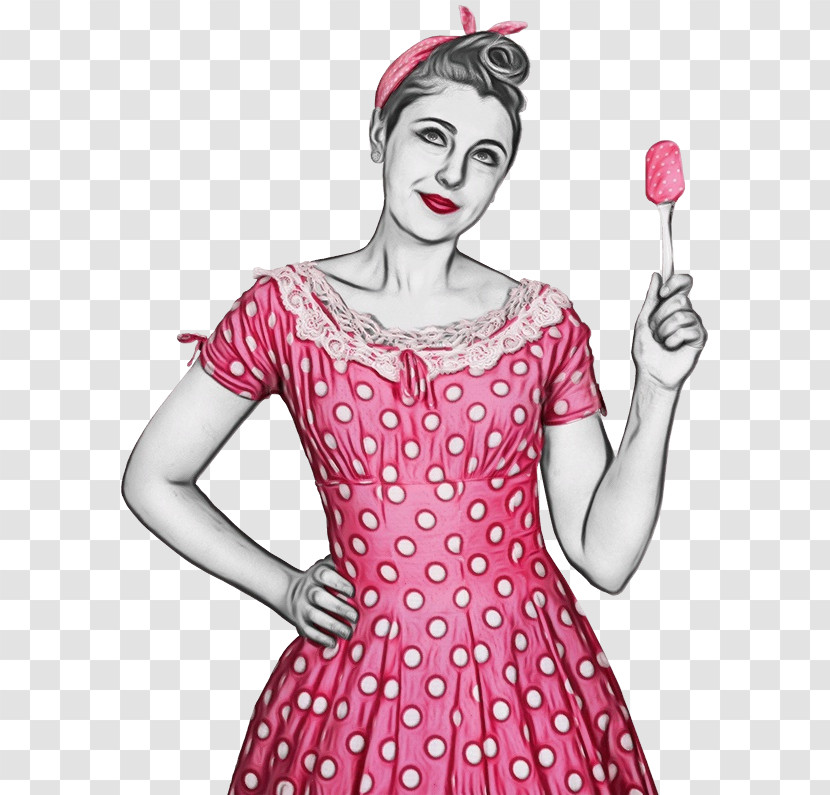 Pin-up Girl Dress Character Fashion Magenta Telekom Transparent PNG