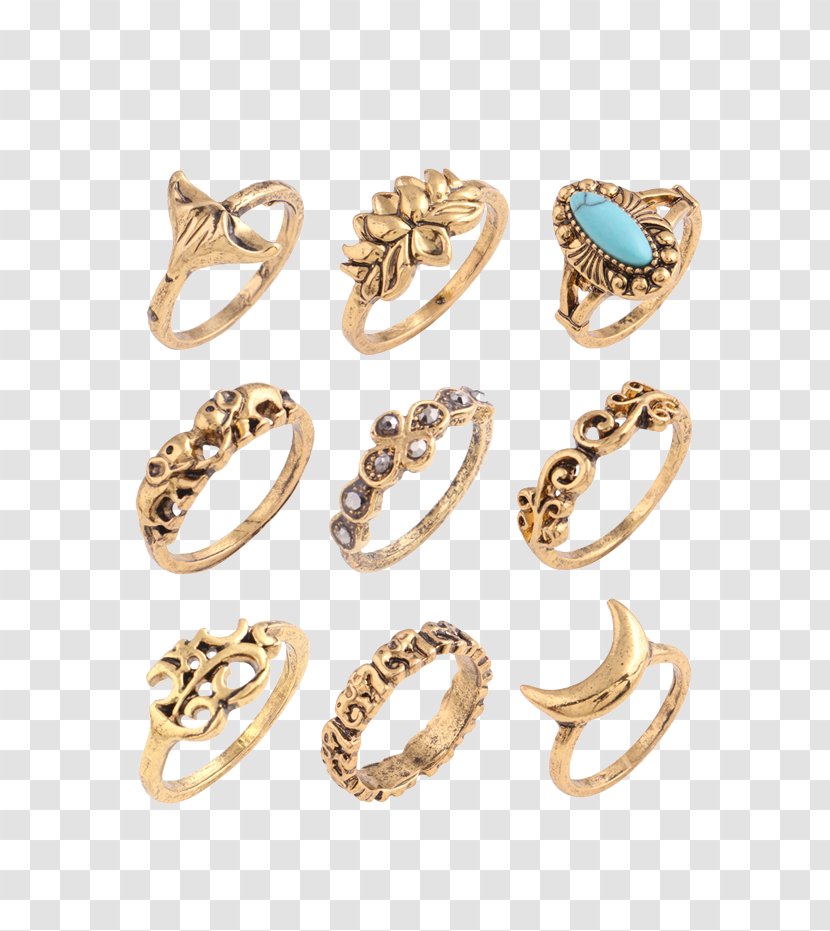 Ring Alloy Turquoise Gold Silver - Earrings Transparent PNG