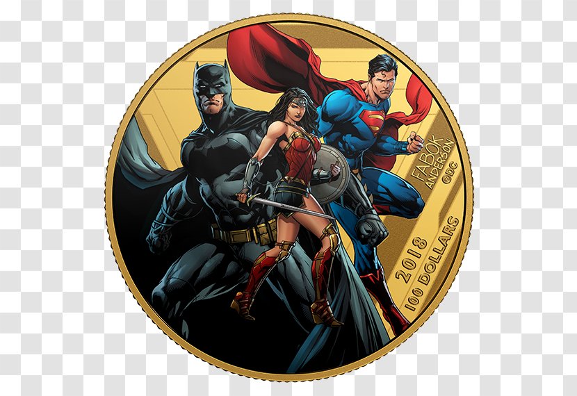Superman Cyborg Batman Canada Coin - Gold - Woman Transparent PNG