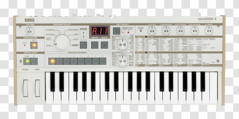 MicroKORG Korg Kaossilator Sound Synthesizers Analog Modeling Synthesizer Keyboard - Heart Transparent PNG