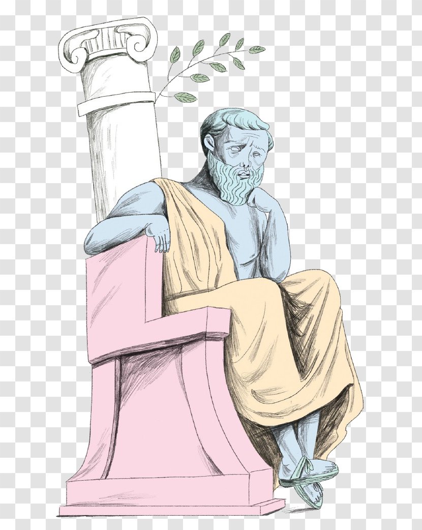 Cartoon Column Illustration - Thinking Of God Transparent PNG