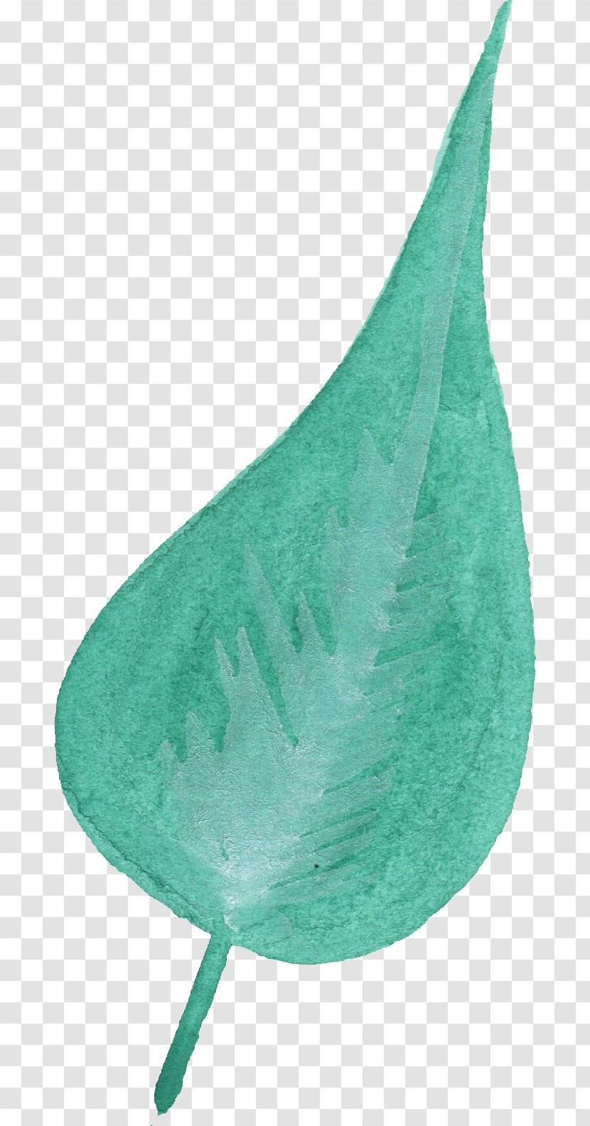 Leaf Teal Turquoise - Aqua - Watercolor Leaves Transparent PNG
