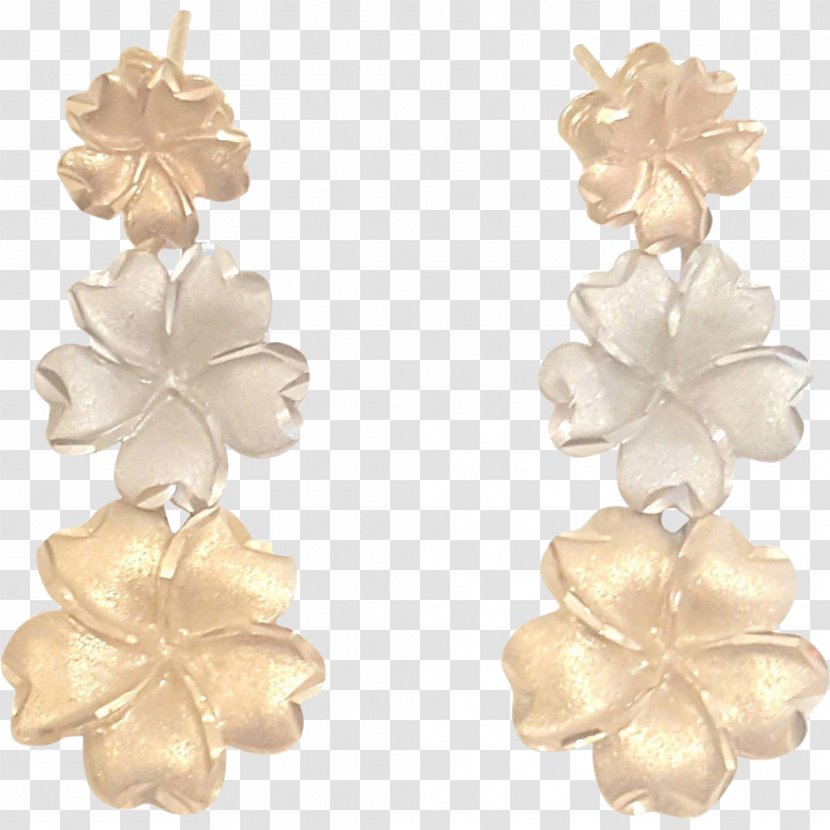 Earring Pearl Jewellery Gold Flower - Earrings Transparent PNG