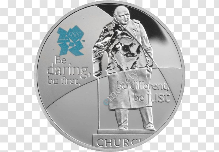 Statue Of Winston Churchill Coin Set Five Pounds Royal Mint - Silver - Winston-churchill Transparent PNG