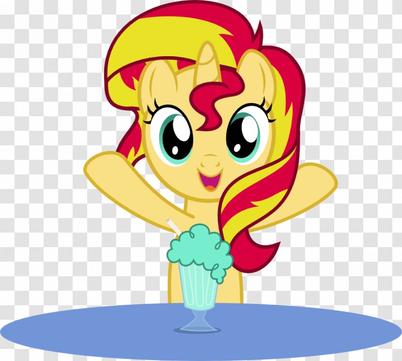 Sunset Shimmer Pony Milkshake Shamrock Shake Rarity - Watercolor Transparent PNG