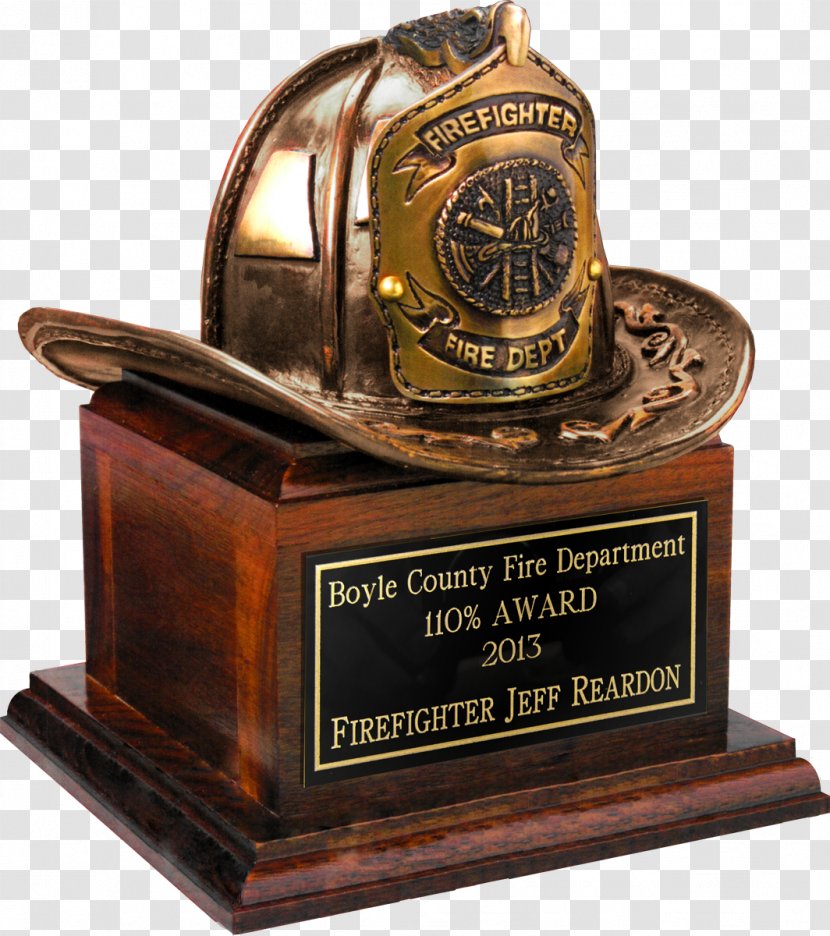 Award Firefighter's Helmet Trophy Commemorative Plaque - Eagle Engraving Inc - Firefighter Transparent PNG